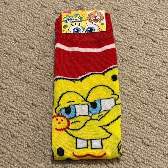 New SpongeBob Squarepants Novelty Crew Socks Size 6-12/13 - Men's/Women's -